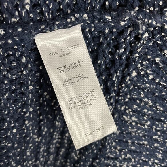 Rag & Bone Womens XS Blue Marina Crew Neck Speckled Sweater - Picture 3 of 4
